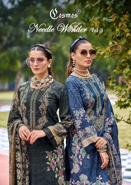 Fashion Needle Wonder Vol 3 By Cosmos Lawn Cotton Pakistani Dress Material Wholesalers In Surat
